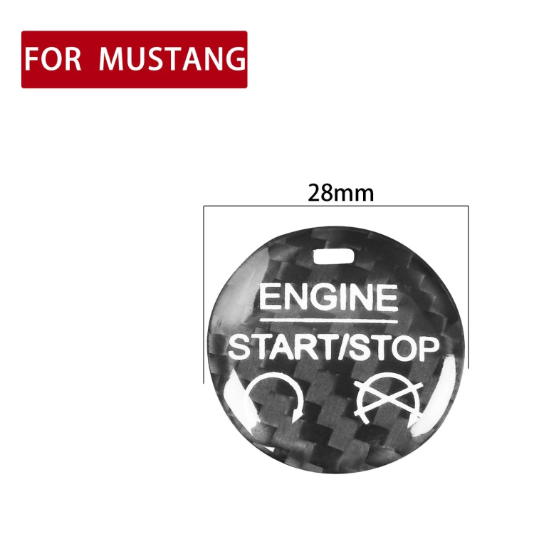 Car Carbon Fiber Engine Start Button Decorative Cover Trim for Ford Mustang 2015-2019 (Black) by buy2fix