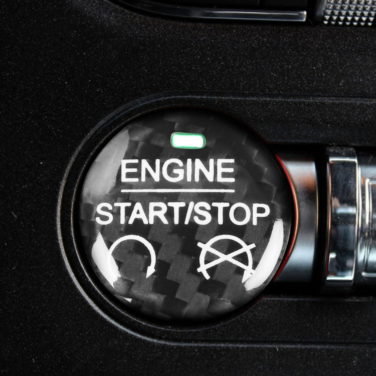 Car Carbon Fiber Engine Start Button Decorative Cover Trim for Ford Mustang 2015-2019 (Black) by buy2fix