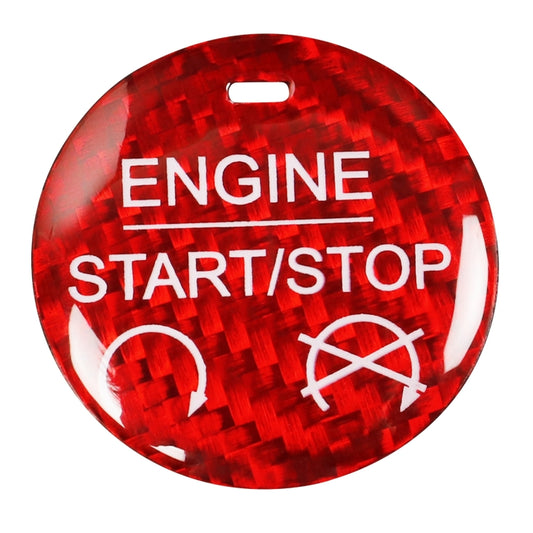 Car Carbon Fiber Engine Start Button Decorative Cover Trim for Ford Mustang 2015-2019 (Red) by buy2fix