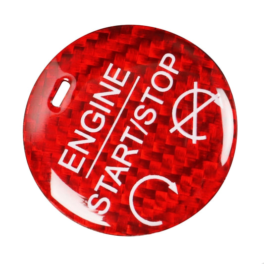 Car Carbon Fiber Engine Start Button Decorative Cover Trim for Ford Mustang 2015-2019 (Red) by buy2fix