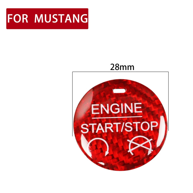 Car Carbon Fiber Engine Start Button Decorative Cover Trim for Ford Mustang 2015-2019 (Red) by buy2fix