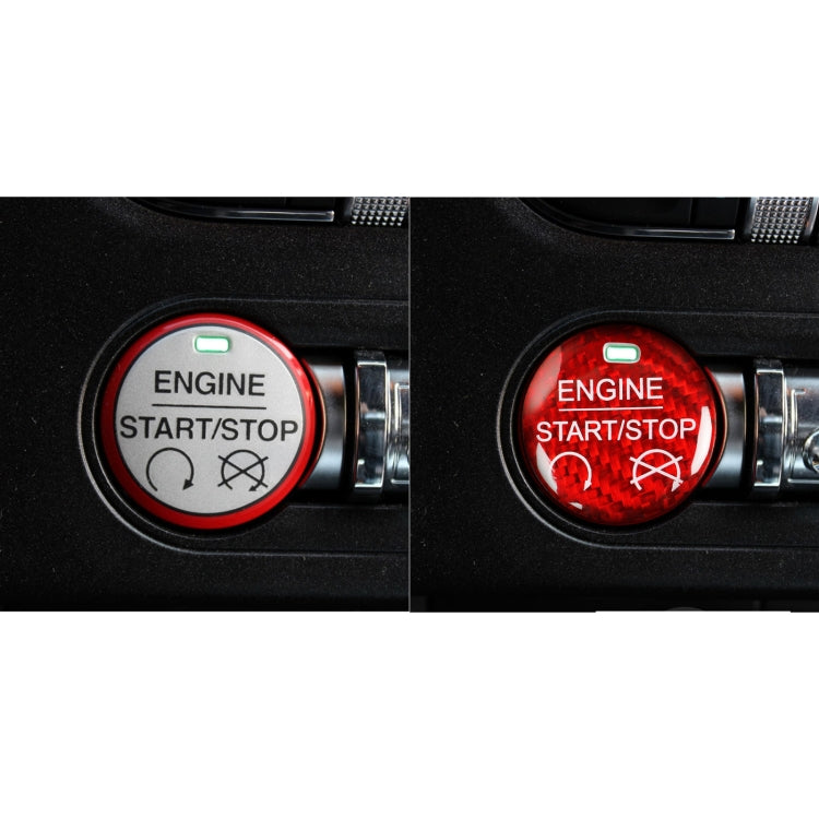 Car Carbon Fiber Engine Start Button Decorative Cover Trim for Ford Mustang 2015-2019 (Red) by buy2fix