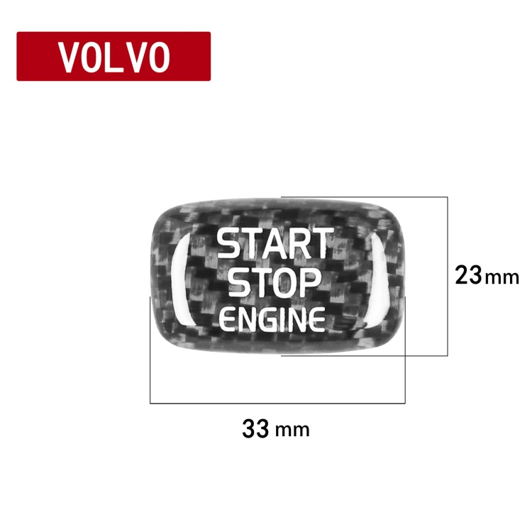 Car Carbon Fiber Engine Start Button Decorative Cover Trim for Volvo V40 2013-2019 (Black) by buy2fix