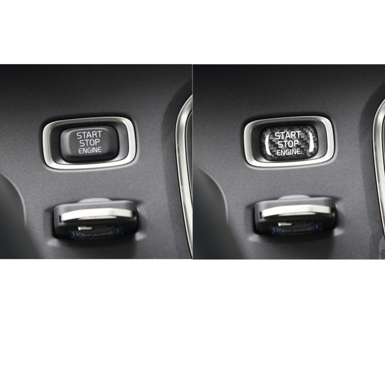 Car Carbon Fiber Engine Start Button Decorative Cover Trim for Volvo V40 2013-2019 (Black) by buy2fix