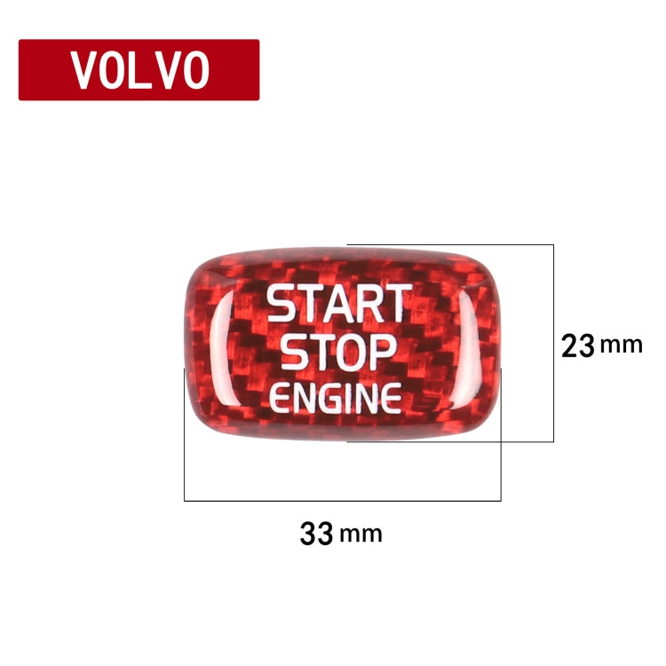 Car Carbon Fiber Engine Start Button Decorative Cover Trim for Volvo V40 2013-2019 (Red) by buy2fix