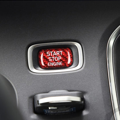 Car Carbon Fiber Engine Start Button Decorative Cover Trim for Volvo V40 2013-2019 (Red) by buy2fix