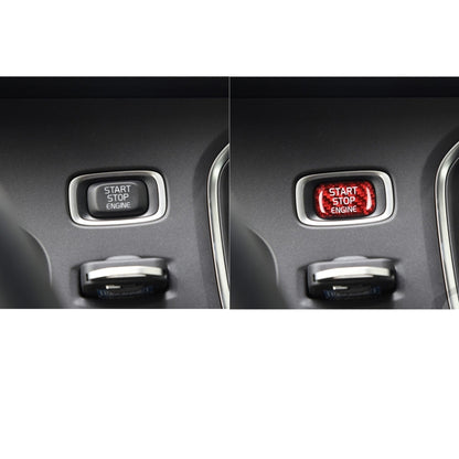 Car Carbon Fiber Engine Start Button Decorative Cover Trim for Volvo V40 2013-2019 (Red) by buy2fix