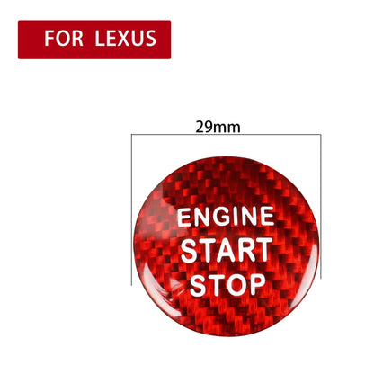 Car Carbon Fiber Engine Start Button Decorative Cover Trim for Toyota Highlander (Red) by buy2fix