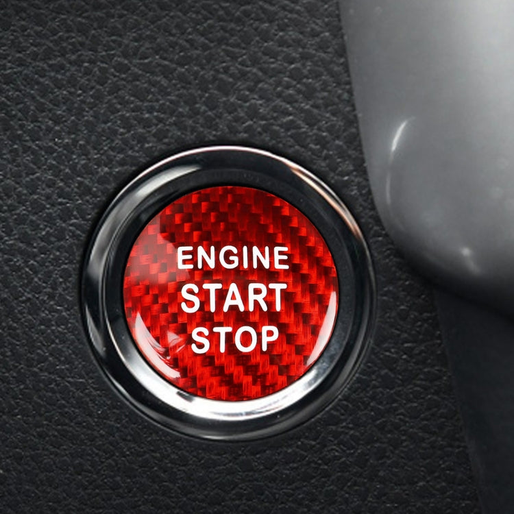 Car Carbon Fiber Engine Start Button Decorative Cover Trim for Toyota Highlander (Red) by buy2fix