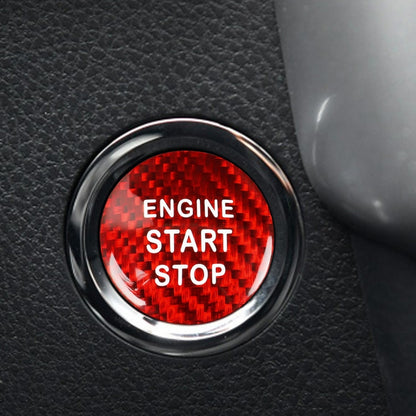 Car Carbon Fiber Engine Start Button Decorative Cover Trim for Toyota Highlander (Red) by buy2fix