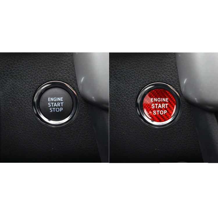 Car Carbon Fiber Engine Start Button Decorative Cover Trim for Toyota Highlander (Red) by buy2fix