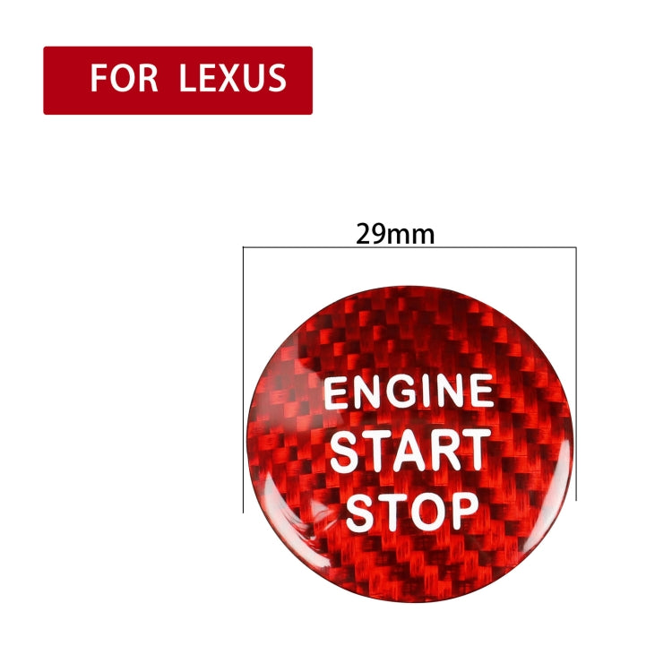 Car Carbon Fiber Engine Start Button Decorative Cover Trim for Lexus NX200 (Red) by buy2fix