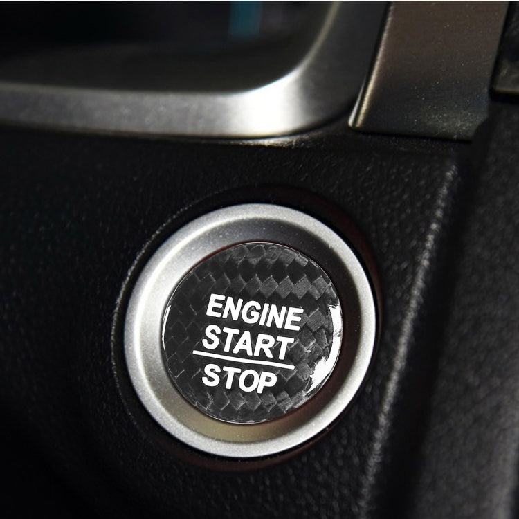 Car Carbon Fiber Engine Start Button Decorative Cover Trim for Honda CRV 2017-2019 (Black) by buy2fix
