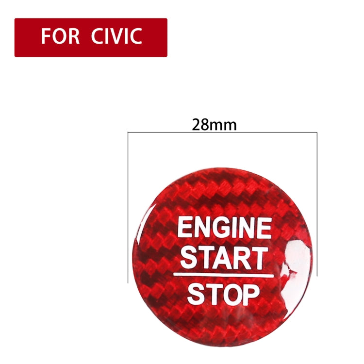 Car Carbon Fiber Engine Start Button Decorative Cover Trim for Honda CRV 2017-2019 (Red) by buy2fix