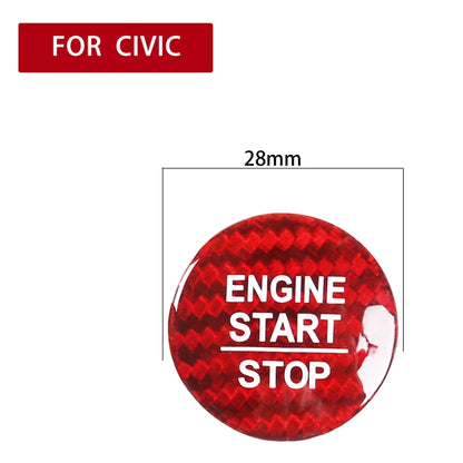 Car Carbon Fiber Engine Start Button Decorative Cover Trim for Honda CRV 2017-2019 (Red) by buy2fix