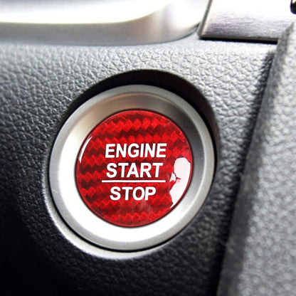 Car Carbon Fiber Engine Start Button Decorative Cover Trim for Honda CRV 2017-2019 (Red) by buy2fix