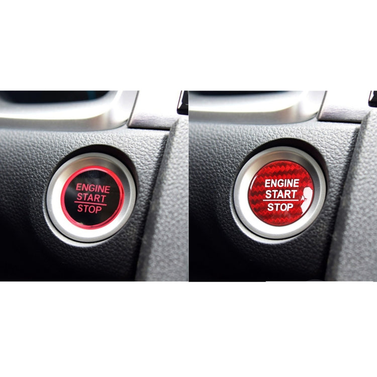 Car Carbon Fiber Engine Start Button Decorative Cover Trim for Honda CRV 2017-2019 (Red) by buy2fix