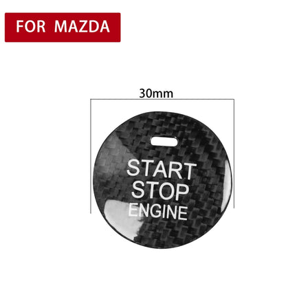 Car Carbon Fiber Engine Start Button Decorative Cover Trim for Mazda CX-8 (Black) by buy2fix