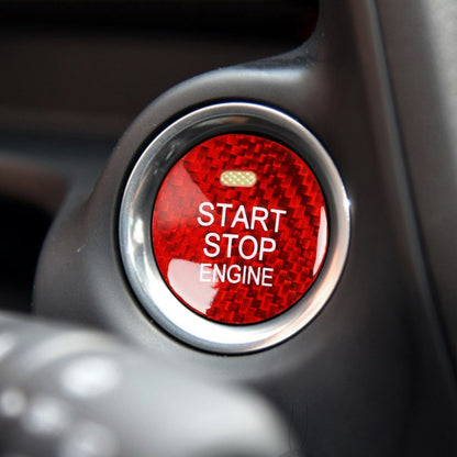 Car Carbon Fiber Engine Start Button Decorative Cover Trim for Mazda CX-8 (Red) by buy2fix