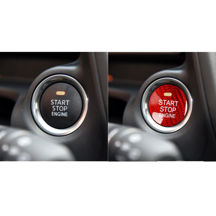 Car Carbon Fiber Engine Start Button Decorative Cover Trim for Mazda CX-8 (Red) by buy2fix