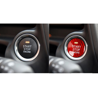 Car Carbon Fiber Engine Start Button Decorative Cover Trim for Mazda CX-8 (Red) by buy2fix
