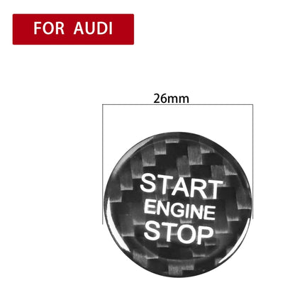 Car Carbon Fiber Engine Start Button Decorative Cover Trim for Audi A3 (Black) by buy2fix