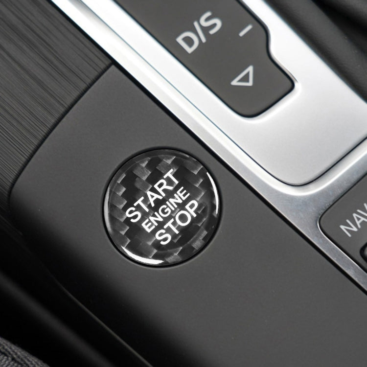Car Carbon Fiber Engine Start Button Decorative Cover Trim for Audi A3 (Black) by buy2fix
