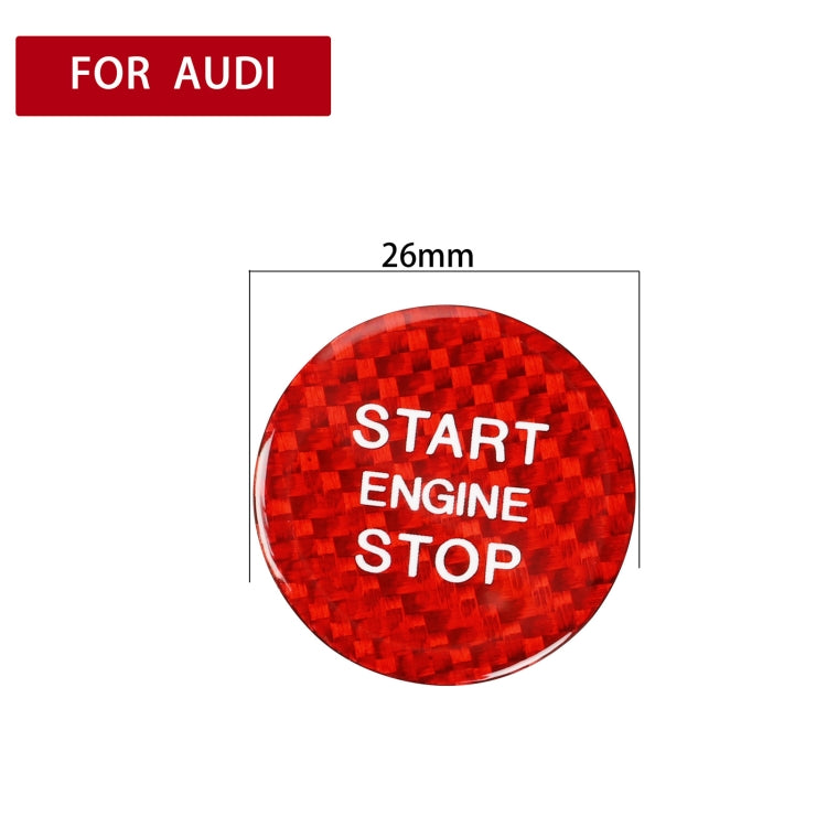 Car Carbon Fiber Engine Start Button Decorative Cover Trim for Audi A3 (Red) by buy2fix