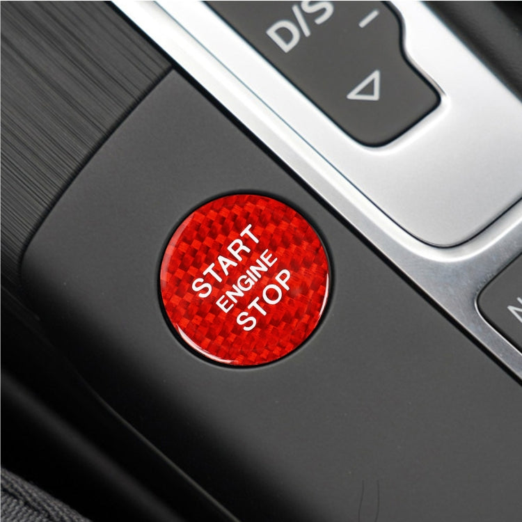Car Carbon Fiber Engine Start Button Decorative Cover Trim for Audi A3 (Red) by buy2fix