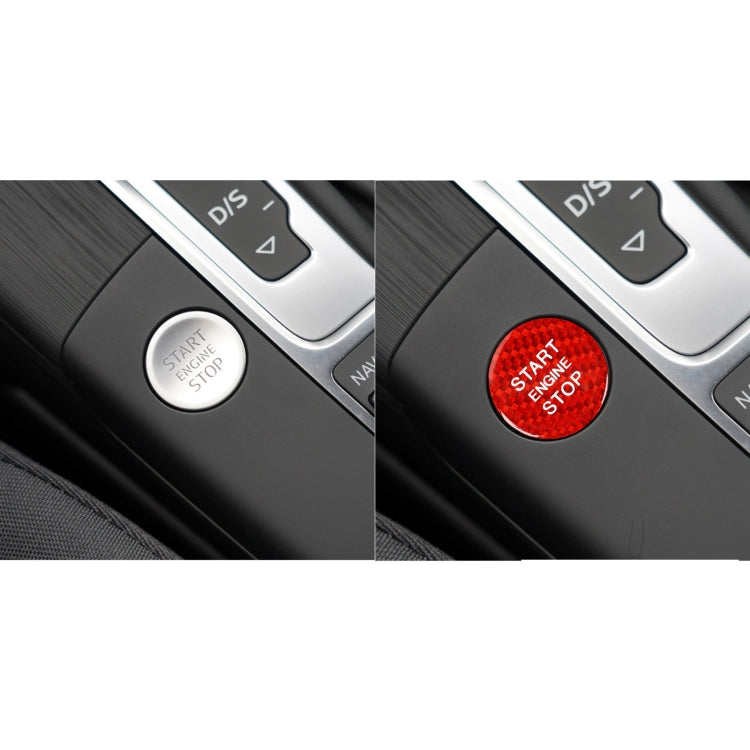 Car Carbon Fiber Engine Start Button Decorative Cover Trim for Audi A3 (Red) by buy2fix