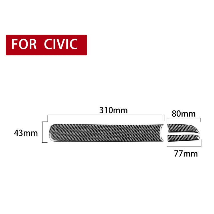 3 in 1 Car Carbon Fiber Front Passenger Seat Storage Box Decorative Sticker for Honda Civic 8th Generation 2006-2011, Right Drive by buy2fix