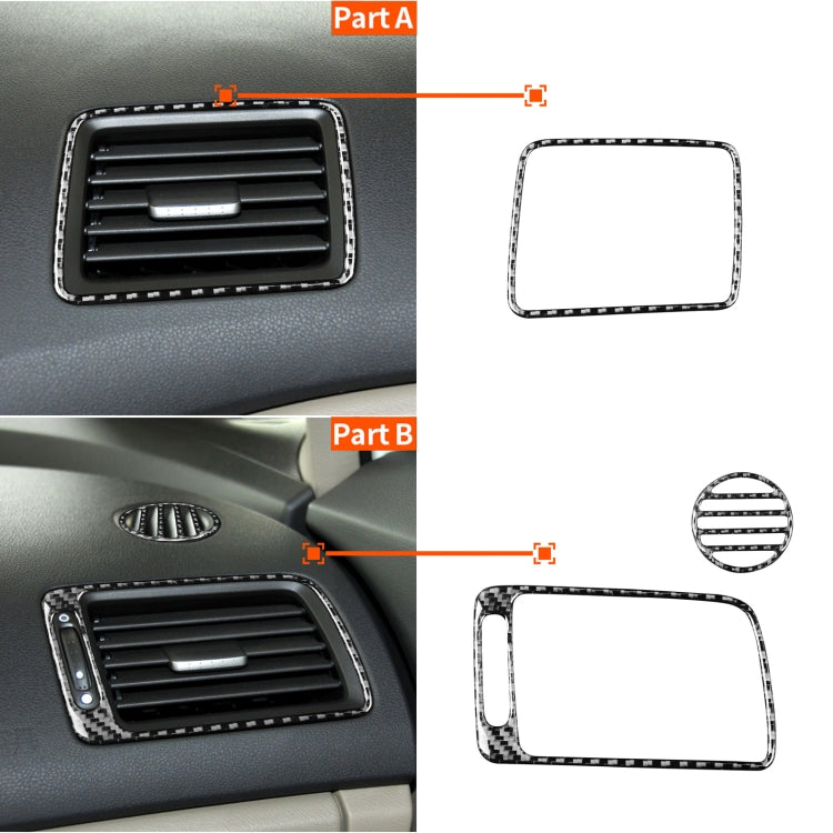 3 in 1 Car Carbon Fiber Front Passenger Seat Air Outlet Decorative Sticker for Honda Civic 8th Generation 2006-2011, Left Drive by buy2fix