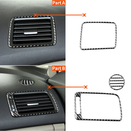3 in 1 Car Carbon Fiber Front Passenger Seat Air Outlet Decorative Sticker for Honda Civic 8th Generation 2006-2011, Left Drive by buy2fix