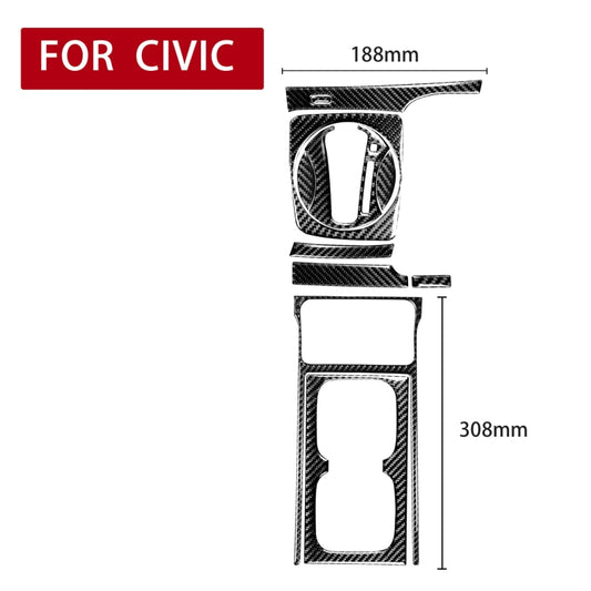 10 in 1 Car Carbon Fiber Automatic Gear + Water Cup Holder Decorative Sticker for Honda Civic 8th Generation 2006-2011, Right Drive - Car Interior Mouldings by buy2fix | Online Shopping UK | buy2fix