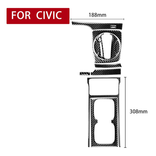 10 in 1 Car Carbon Fiber Automatic Gear + Water Cup Holder Decorative Sticker for Honda Civic 8th Generation 2006-2011, Left Drive - Car Interior Mouldings by buy2fix | Online Shopping UK | buy2fix