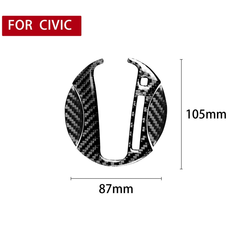 3 in 1 Car Carbon Fiber Automatic Gear Decorative Sticker for Honda Civic 8th Generation 2006-2011, Right Drive by buy2fix