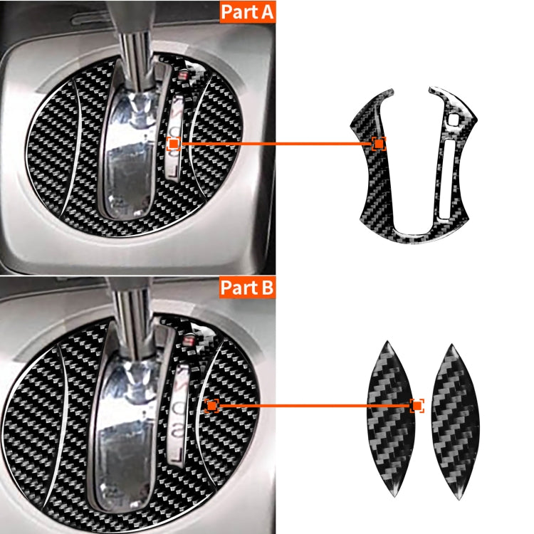 3 in 1 Car Carbon Fiber Automatic Gear Decorative Sticker for Honda Civic 8th Generation 2006-2011, Right Drive by buy2fix