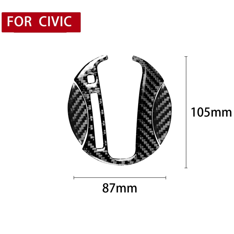 3 in 1 Car Carbon Fiber Automatic Gear Decorative Sticker for Honda Civic 8th Generation 2006-2011, Left Drive by buy2fix