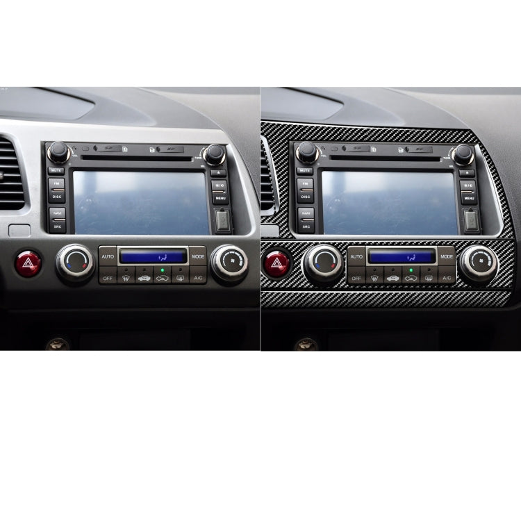 3 in 1 Car Carbon Fiber Central Control Navigation Panel Decorative Sticker for Honda Civic 8th Generation 2006-2011, Left Drive by buy2fix