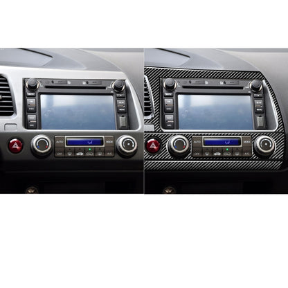 3 in 1 Car Carbon Fiber Central Control Navigation Panel Decorative Sticker for Honda Civic 8th Generation 2006-2011, Left Drive by buy2fix