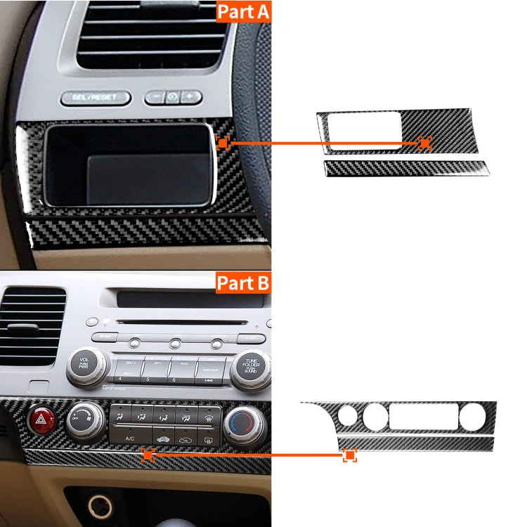 4 in 1 Car Carbon Fiber Air Conditioning Button + Headlight Switch Panel Decorative Sticker for Honda Civic 8th Generation 2006-2011, Left Drive - Car Interior Mouldings by buy2fix | Online Shopping UK | buy2fix