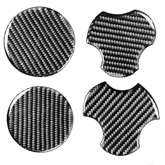 4 in 1 Car Carbon Fiber Water Cup Holder Mat Decorative Sticker for Jeep Wrangler JK 2007-2010, Left and Right Drive Universal -  by buy2fix | Online Shopping UK | buy2fix