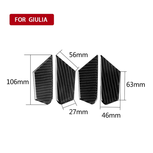 4 in 1 Car Carbon Fiber Inner Door Bowl Decorative Sticker for Alfa Romeo Giulia 2017-2019, Left and Right Drive Universal - Car Interior Mouldings by buy2fix | Online Shopping UK | buy2fix