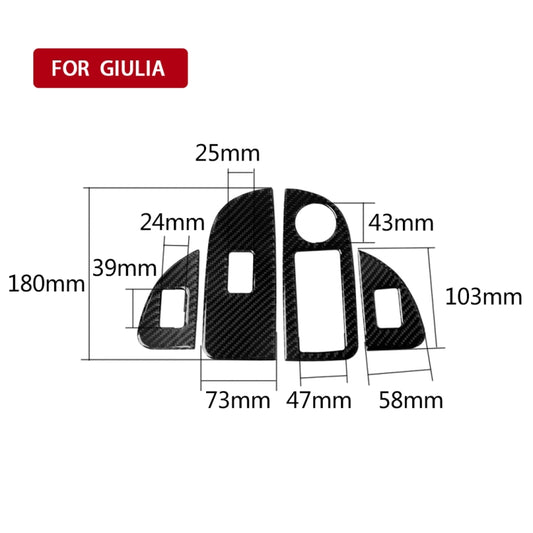 4 in 1 Car Carbon Fiber Window Button Panel Decorative Sticker for Alfa Romeo Giulia 2017-2019, Left Drive - Car Interior Mouldings by buy2fix | Online Shopping UK | buy2fix