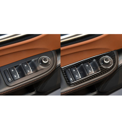 4 in 1 Car Carbon Fiber Window Button Panel Decorative Sticker for Alfa Romeo Giulia 2017-2019, Left Drive - Car Interior Mouldings by buy2fix | Online Shopping UK | buy2fix