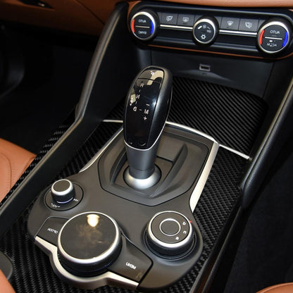 3 in 1 Car Carbon Fiber Gear Frame Panel Decorative Sticker for Alfa Romeo Giulia 2017-2019, Right Drive by buy2fix