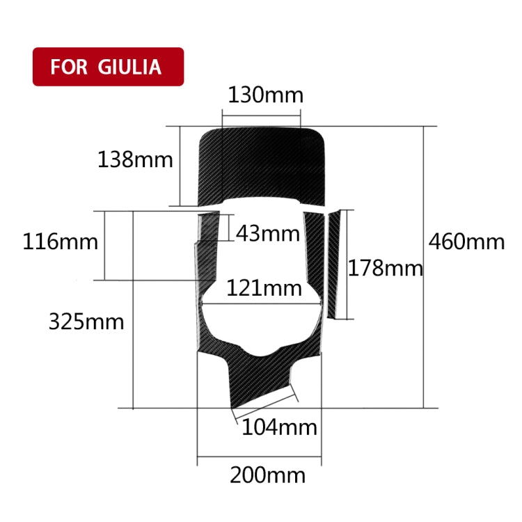 3 in 1 Car Carbon Fiber Gear Frame Panel Decorative Sticker for Alfa Romeo Giulia 2017-2019, Left Drive by buy2fix