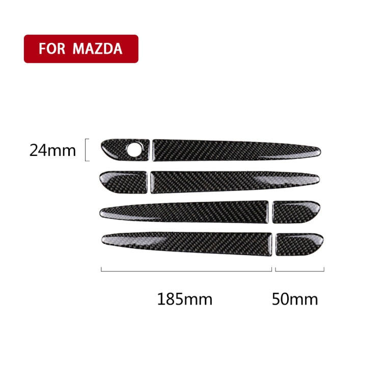 One Set Car Carbon Fiber Outside Door Handle without Smart Hole Decorative Sticker for Mazda CX-5 2017-2018, Right Drive by buy2fix