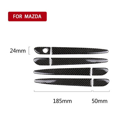 One Set Car Carbon Fiber Outside Door Handle without Smart Hole Decorative Sticker for Mazda CX-5 2017-2018, Right Drive by buy2fix