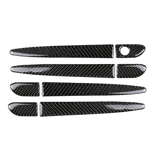 One Set Car Carbon Fiber Outside Door Handle without Smart Hole Decorative Sticker for Mazda CX-5 2017-2018, Left Drive by buy2fix